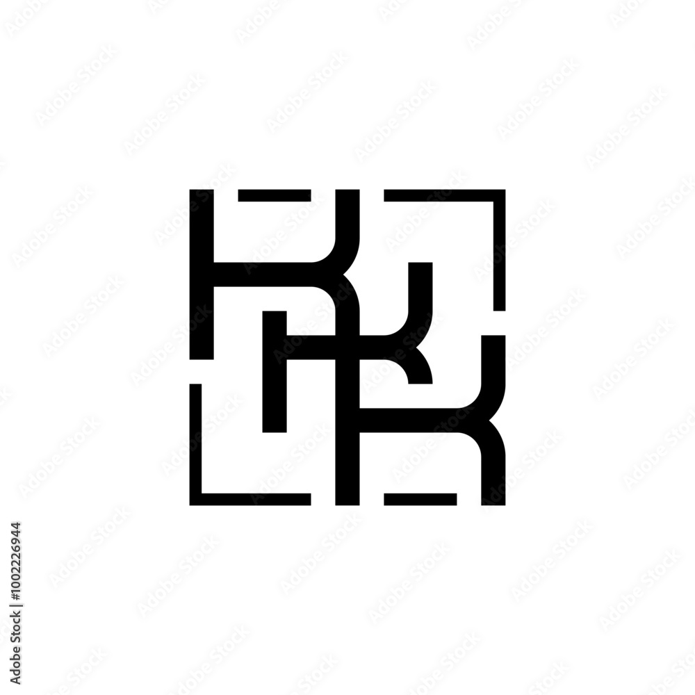 initial three letter KKK square outline logo initial three letter KKK square outline logo