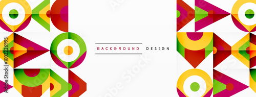 Colorful circle and triangle abstract background. Template for wallpaper, banner, presentation, background