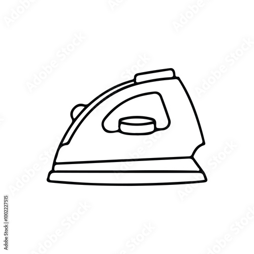 iron isolated on white in line art
