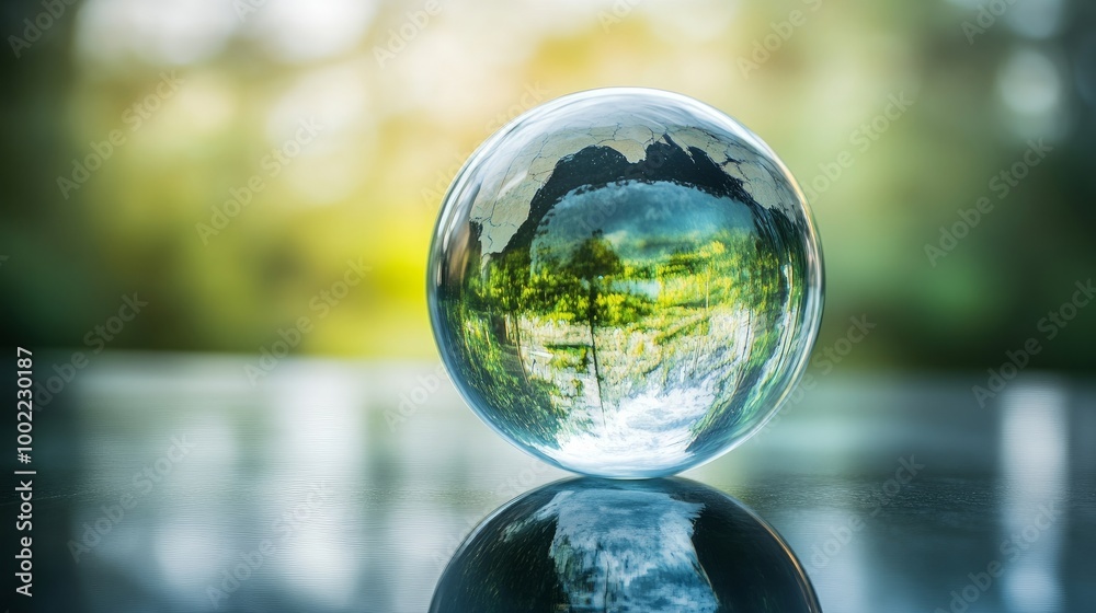 an Earth-shaped glass sphere made of transparency. an Earth-shaped glass sphere made of transparency.
