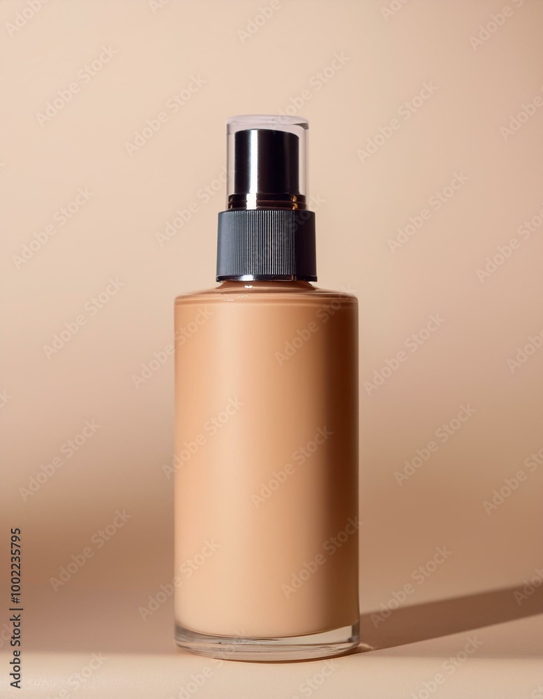 Tan liquid in a bottle
