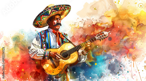 Mariachi Frame Background watercolor