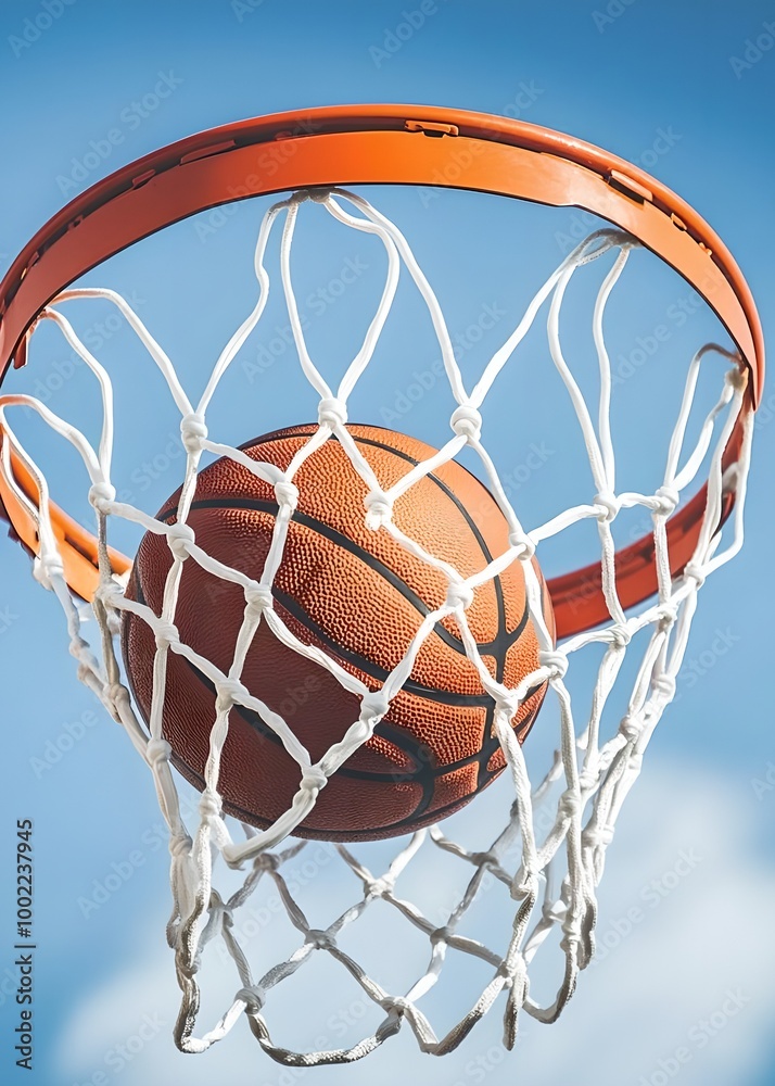 basketball hoop and ball in the sky basketball hoop and ball in the sky