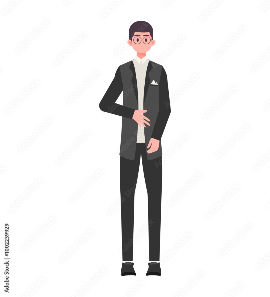Man Wedding Character Vector Illustration