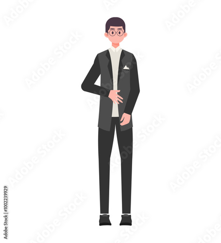 Man Wedding Character Vector Illustration