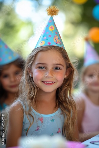 Children celebrate a birthday with a cake adorned with candles in a cozy indo...
