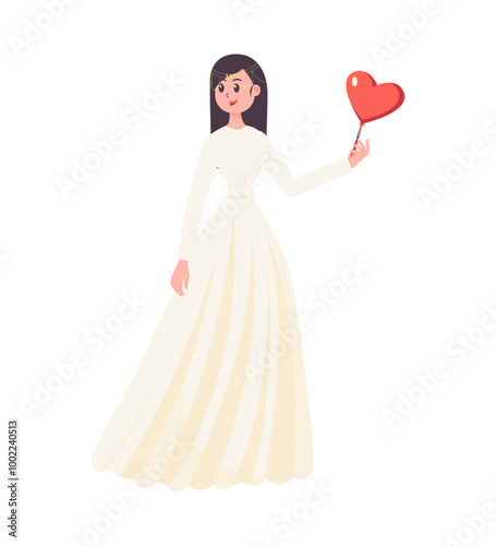 Woman Wedding Character Illustration