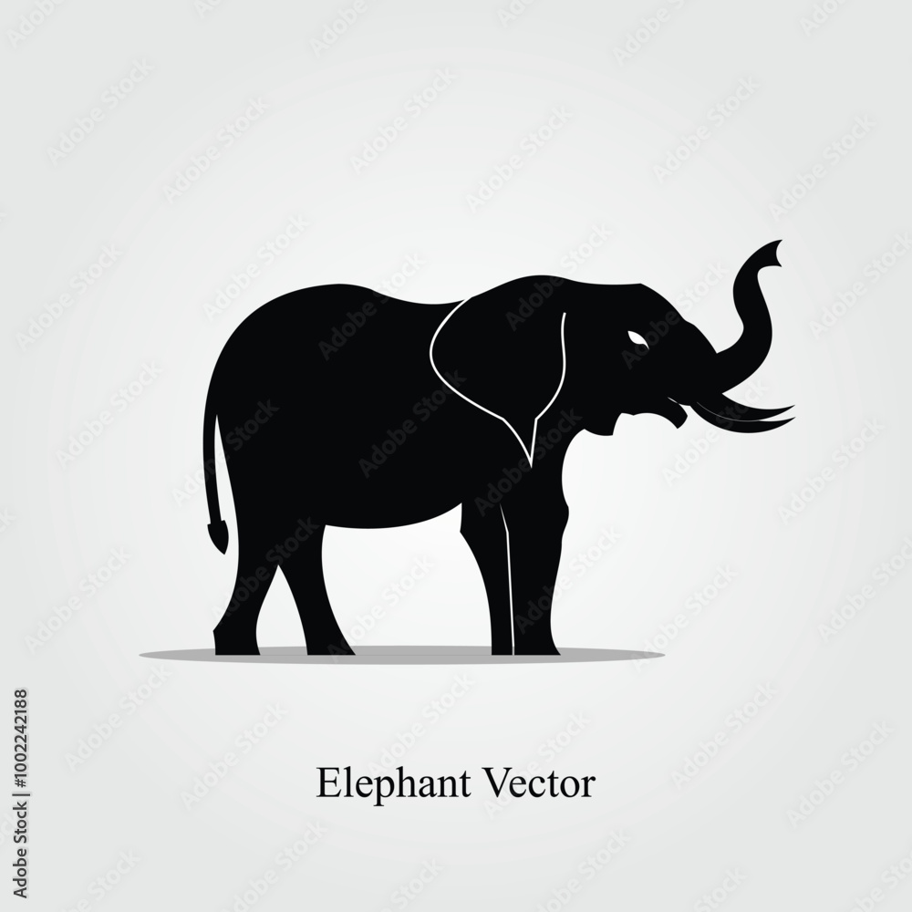 Naklejka premium Elephant black icon vector and png image