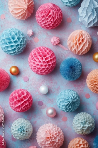Celebrating with sparkling rose champagne and festive decorations on a pink b...