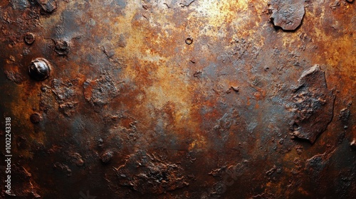 Rusty metallic surface with textures and colors observed in natural light