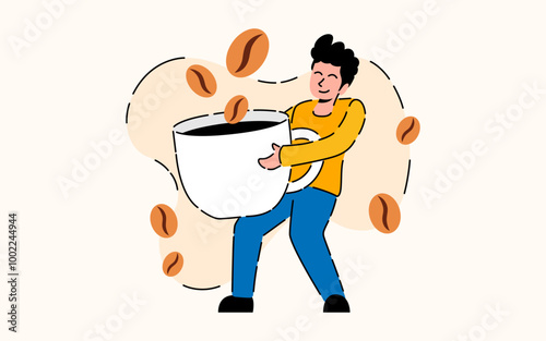 Flat illustration for International Coffee Day celebration