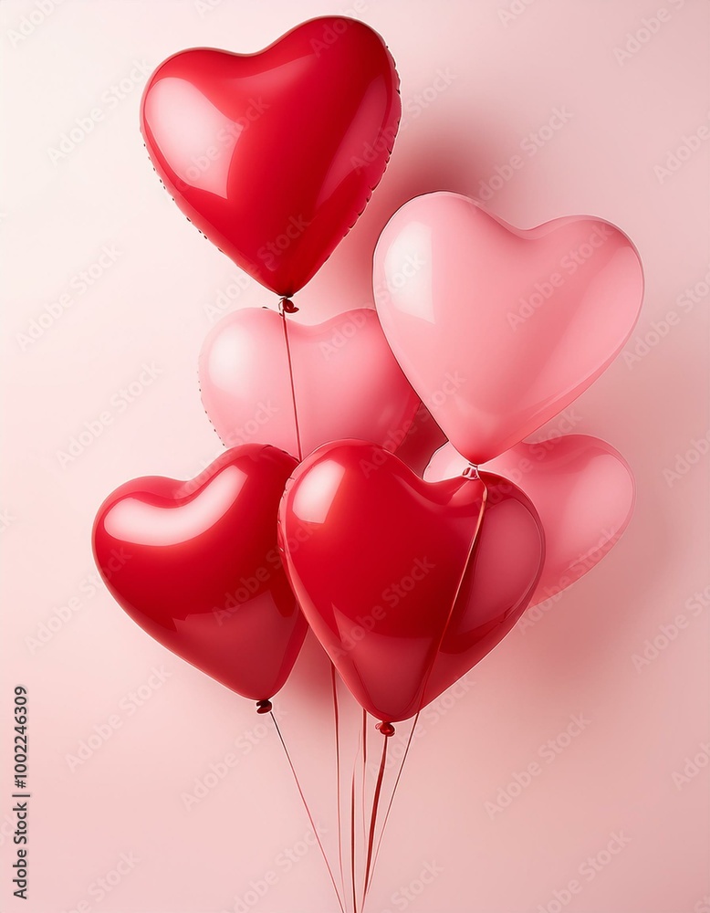 Red and pink heart balloons Red and pink heart balloons