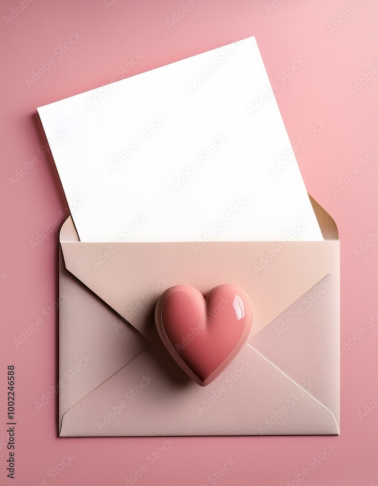 Pink envelope with heart Pink envelope with heart