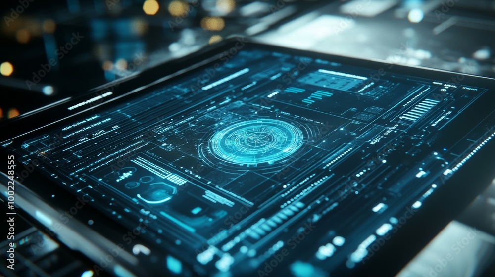 Detailed view of a digital tablet with complex engineering calculations and mathematical models for project analysis Detailed view of a digital tablet with complex engineering calculations and mathematical models for project analysis