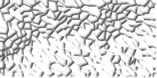 Abstract white paper cut shadows background realistic crumpled paper decoration textured with multi tiles mosaic seamless pattern. Quartz cream white Broken Stained Glass.3d shapes.	
