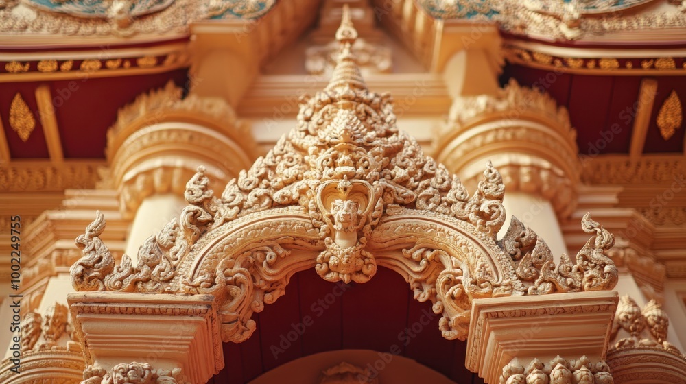 Fototapeta premium The intricate architecture of Wat Chalong, Phuket most important Buddhist temple.