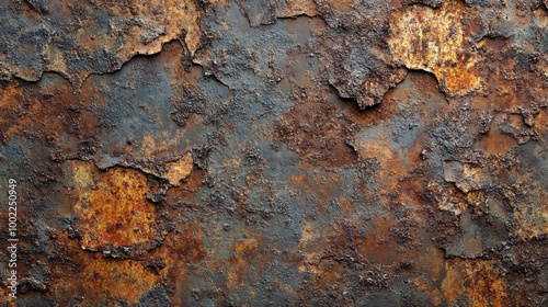 Rusty metallic surface with textures and colors observed in natural light