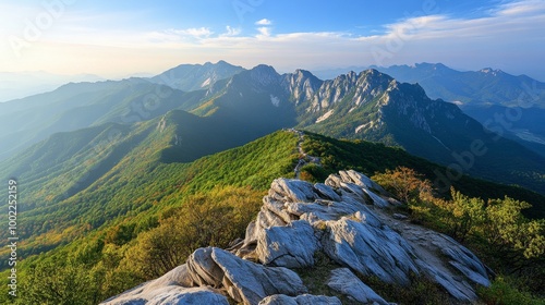 The picturesque scenery of the Geumsan Mountain, known for its stunning views and hiking trails. photo