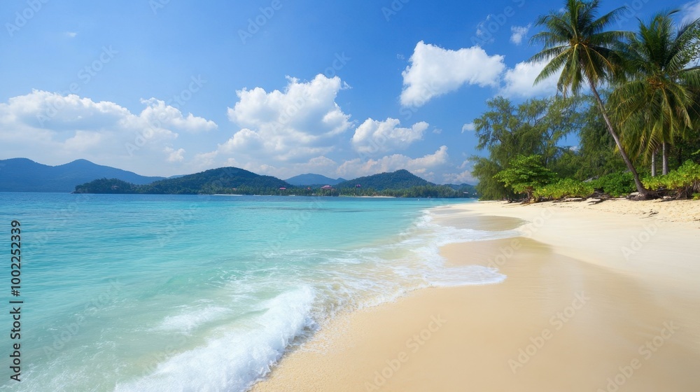 The pristine white sand beaches of Phuket, with crystal clear waters and swaying palm trees. The pristine white sand beaches of Phuket, with crystal clear waters and swaying palm trees.