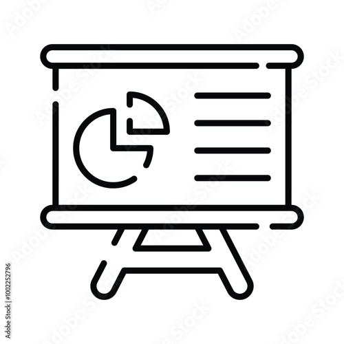 An icon of business graphical presentation, vector of statistical presentation