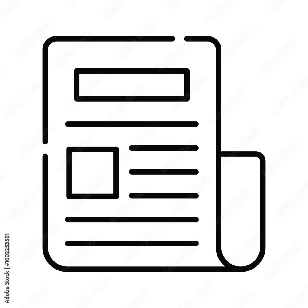 Trendy icon of newspaper in style, vector of press release concept Trendy icon of newspaper in style, vector of press release concept