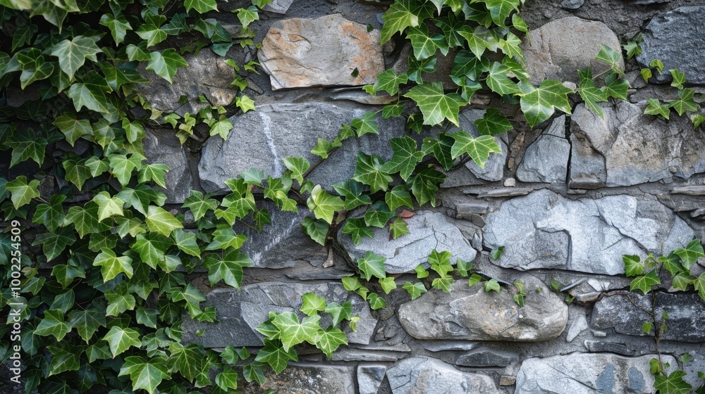 Ivy Vines Cascading Down Stone Wall Ivy Vines Cascading Down Stone Wall