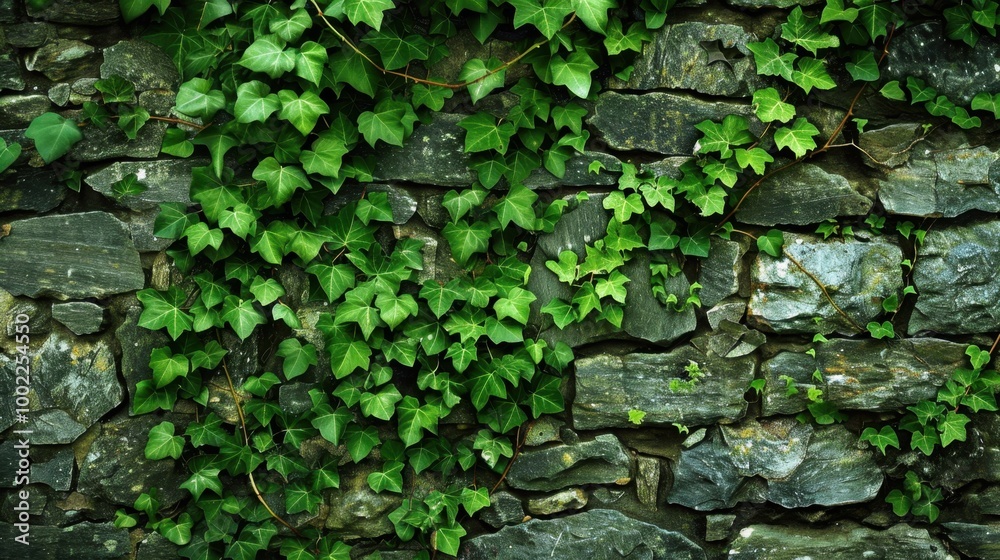 Ivy Vines Cascading Over Stone Wall Ivy Vines Cascading Over Stone Wall
