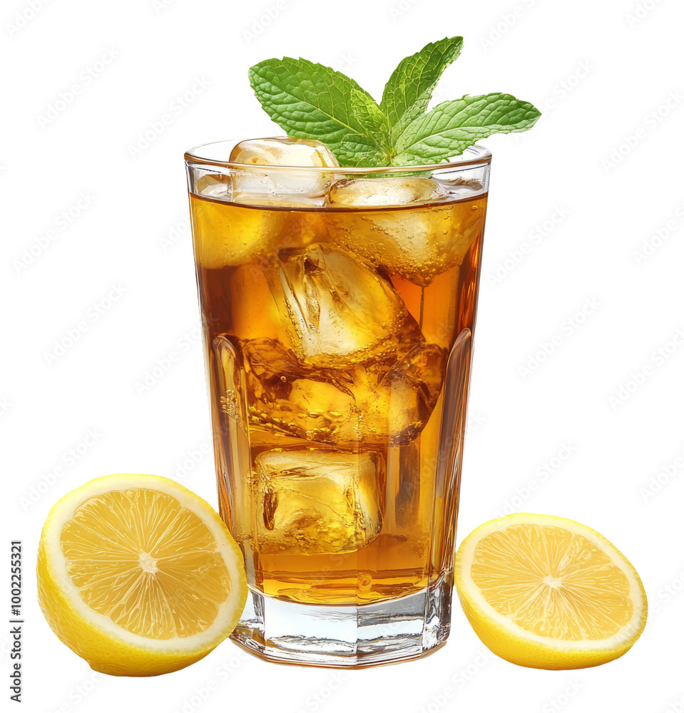 Refreshing Iced Tea With Lemon and Mint Garnish Refreshing Iced Tea With Lemon and Mint Garnish