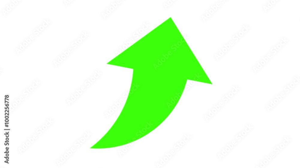 Green curved arrow icon animation on white background. Going up arrow sign. Curved arrow icon. Growth, Increase arrow sign video. Green curved arrow icon animation on white background. Going up arrow sign. Curved arrow icon. Growth, Increase arrow sign video.