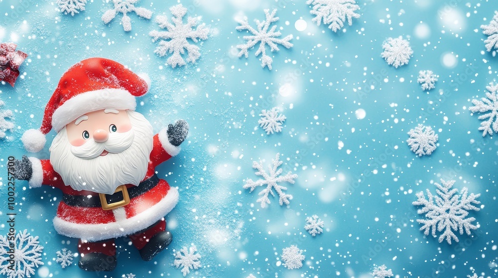A snowman wearing a red hat A snowman wearing a red hat