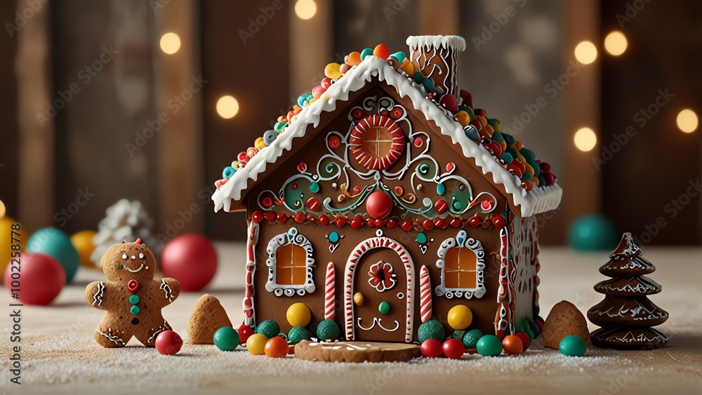 a gingerbread house with a gingerbread house on the top. a gingerbread house with a gingerbread house on the top.