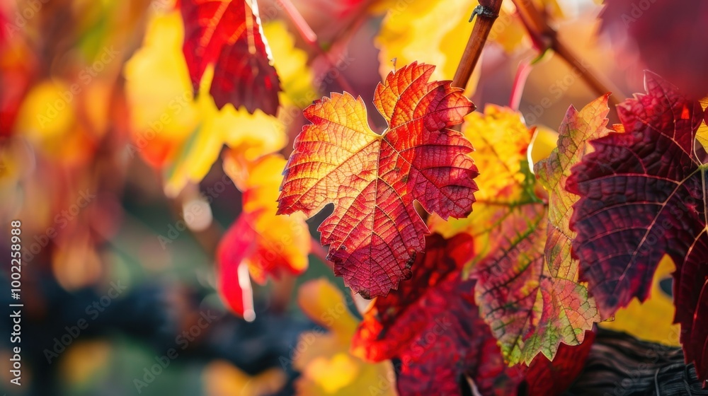 Vibrant Autumn Leaves on Vineyard Vines Vibrant Autumn Leaves on Vineyard Vines