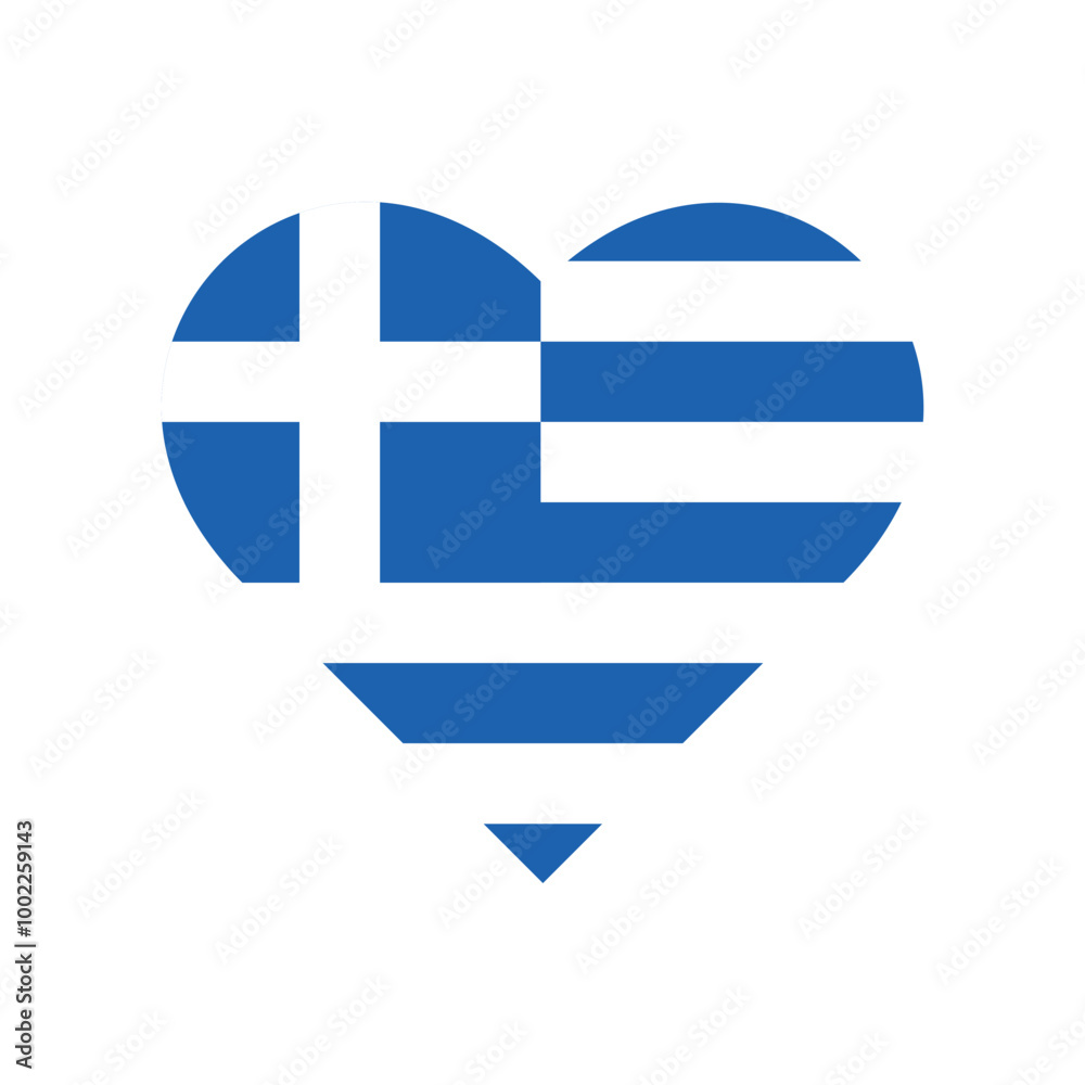 Flag of Greece icon in love isolated. Vector illustration Flag of Greece icon in love isolated. Vector illustration