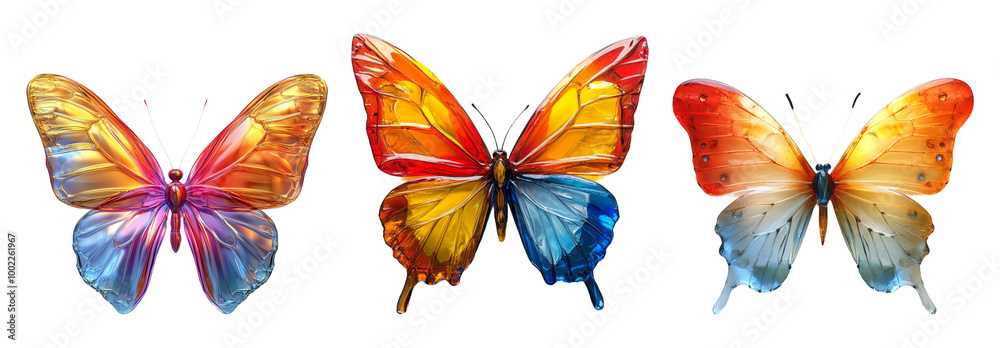 Colorful Butterflies in Vibrant Display Colorful Butterflies in Vibrant Display