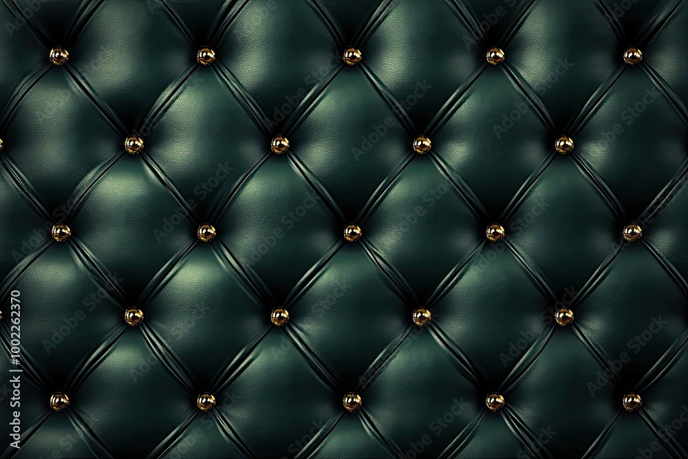 Dark green leather upholstery with buttons. Perfect for creating backgrounds for elegant designs. Dark green leather upholstery with buttons. Perfect for creating backgrounds for elegant designs.
