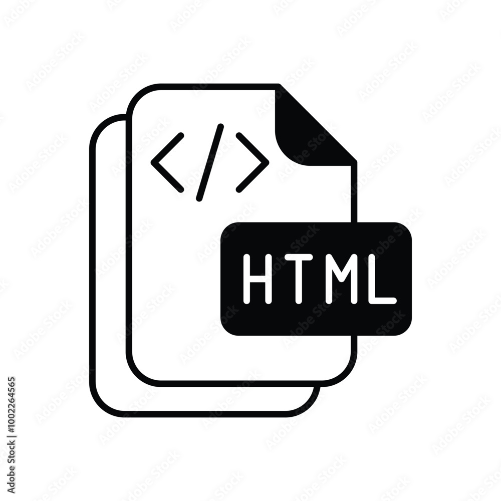 HTML vector icon stock illustration