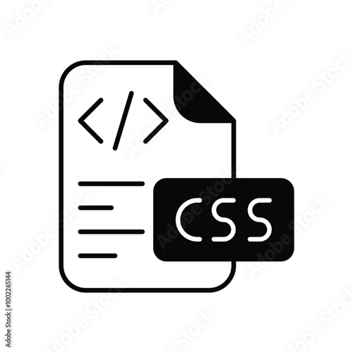 CSS vector icon stock illustration