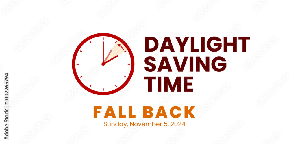 Daylight saving time end. Fall back, set clock back one hour. Minimalist alarm clock design. Vector illustration Daylight saving time end. Fall back, set clock back one hour. Minimalist alarm clock design. Vector illustration