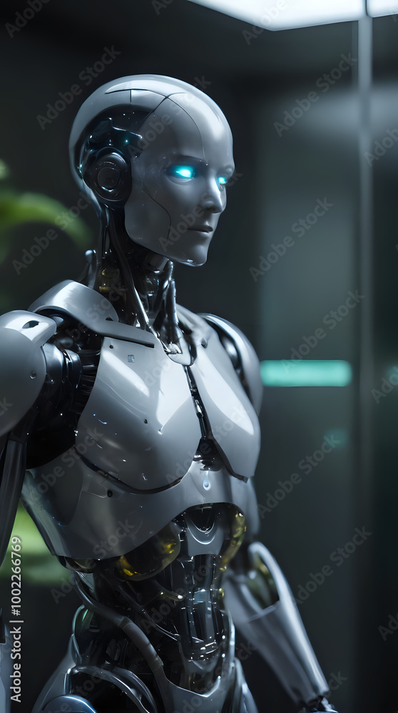 a robot that is standing in a room a robot that is standing in a room