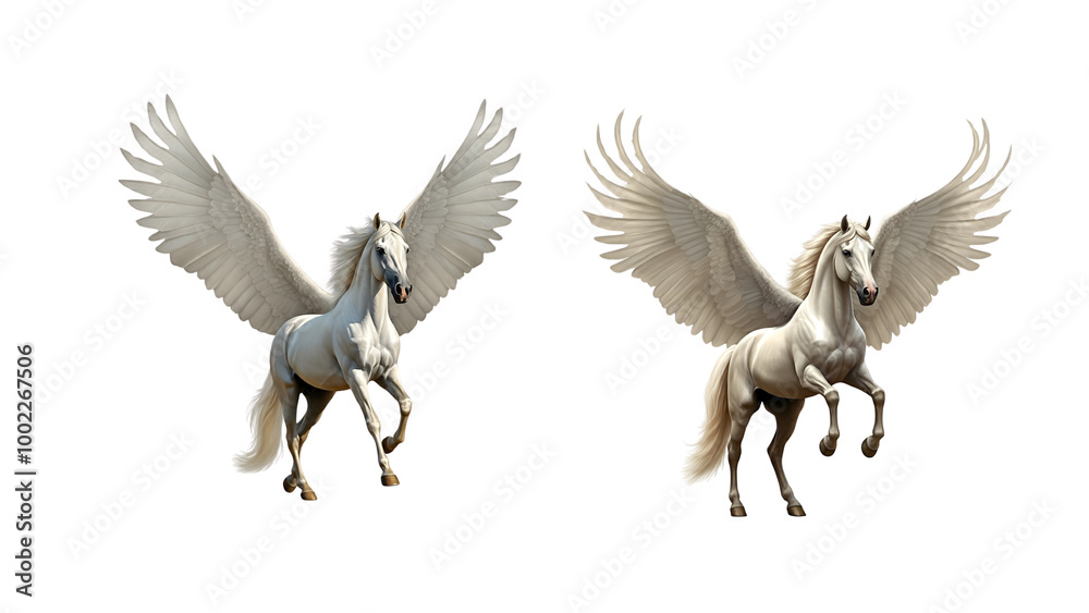 Obraz premium Majestic Winged Horses in Flight