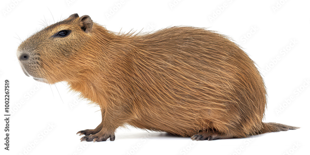 Capybara seating on isolated white background Capybara seating on isolated white background