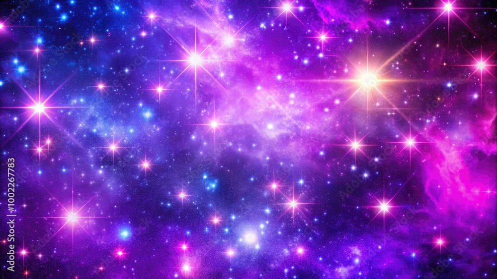 Starry galaxy with vibrant purple and pink hues. Starry galaxy with vibrant purple and pink hues.