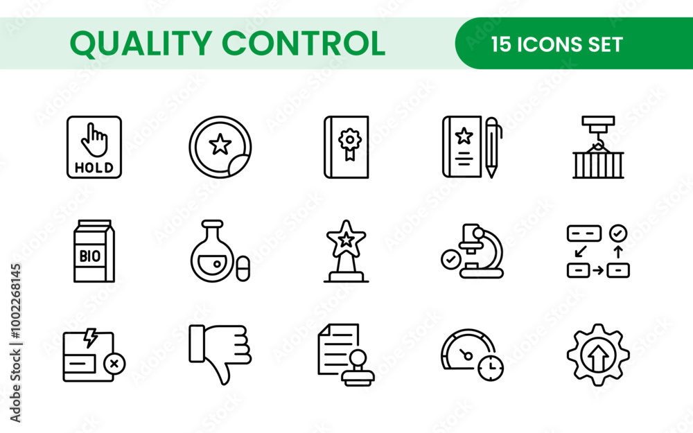 Quality Control line icon set. Included the icons as inspect, QA, qualify, quality control, check, verify, and more. Quality Control line icon set. Included the icons as inspect, QA, qualify, quality control, check, verify, and more.