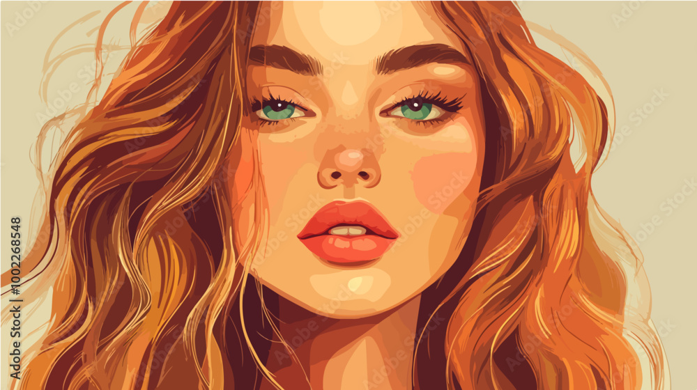 Vector portrait of a beautiful girl with a model appearance. Close-up portrait of a woman. Vector portrait of a beautiful girl with a model appearance. Close-up portrait of a woman.