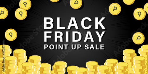 ブラックフライデー ポイントアップ 背景デザイン ( ベクター 黒背景 )