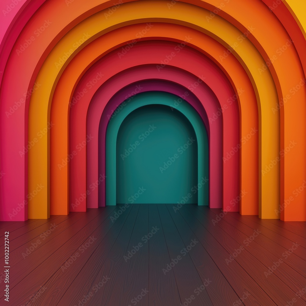 Fototapeta premium Colorful Arches with Gradient Design for Backgrounds