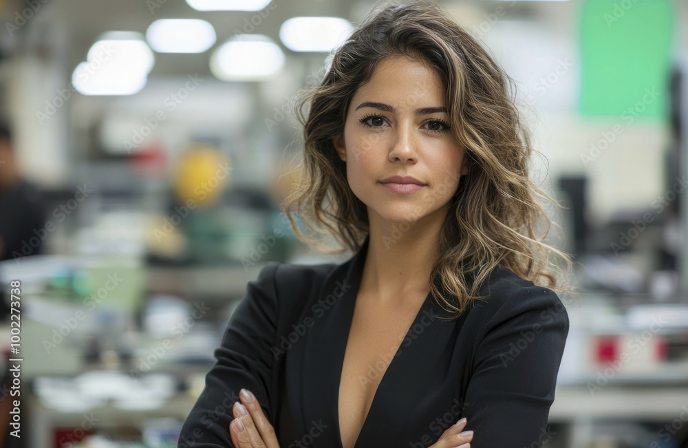 Portrait of a Woman in a Black Blazer with Arms Crossed Portrait of a Woman in a Black Blazer with Arms Crossed