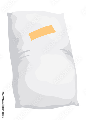 Sugar cartoon symbol. Sweet nutritious, tasty sugar. Refined packing sugar granulated or crystalline. Vector illustration