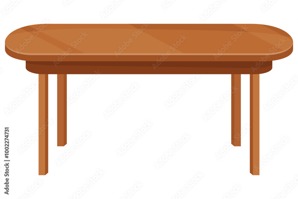 Table furniture of wood, interior wooden desk. Empty wooden table isolated illustration on white background. Vector illustration of platform or stand Table furniture of wood, interior wooden desk. Empty wooden table isolated illustration on white background. Vector illustration of platform or stand