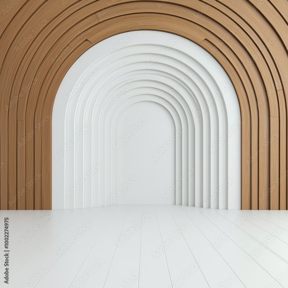 Fototapeta premium Minimalist Architecture with Arched Design in Space